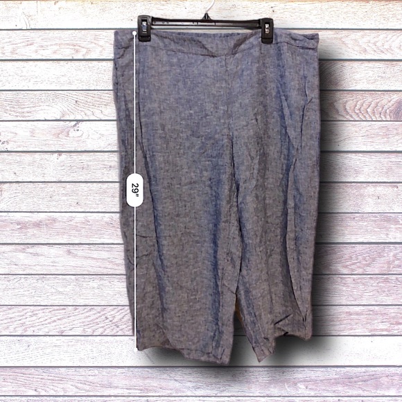 CHICOS Linen Blend Capris SZ 3 - Picture 2 of 5